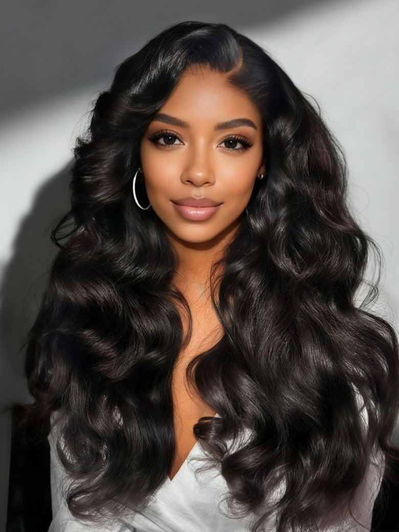 Sunber 13x4 Pre-Everything Wig With Loose Wave Face-Framing Layers And Side-Swept Bangs With Drawstring Glueless Human Hair Wig