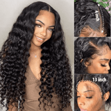 Sunber High-Quality Wet and Wavy 13x4 Pre Everything Lace Front Wigs Water Wave Human Hair Wigs