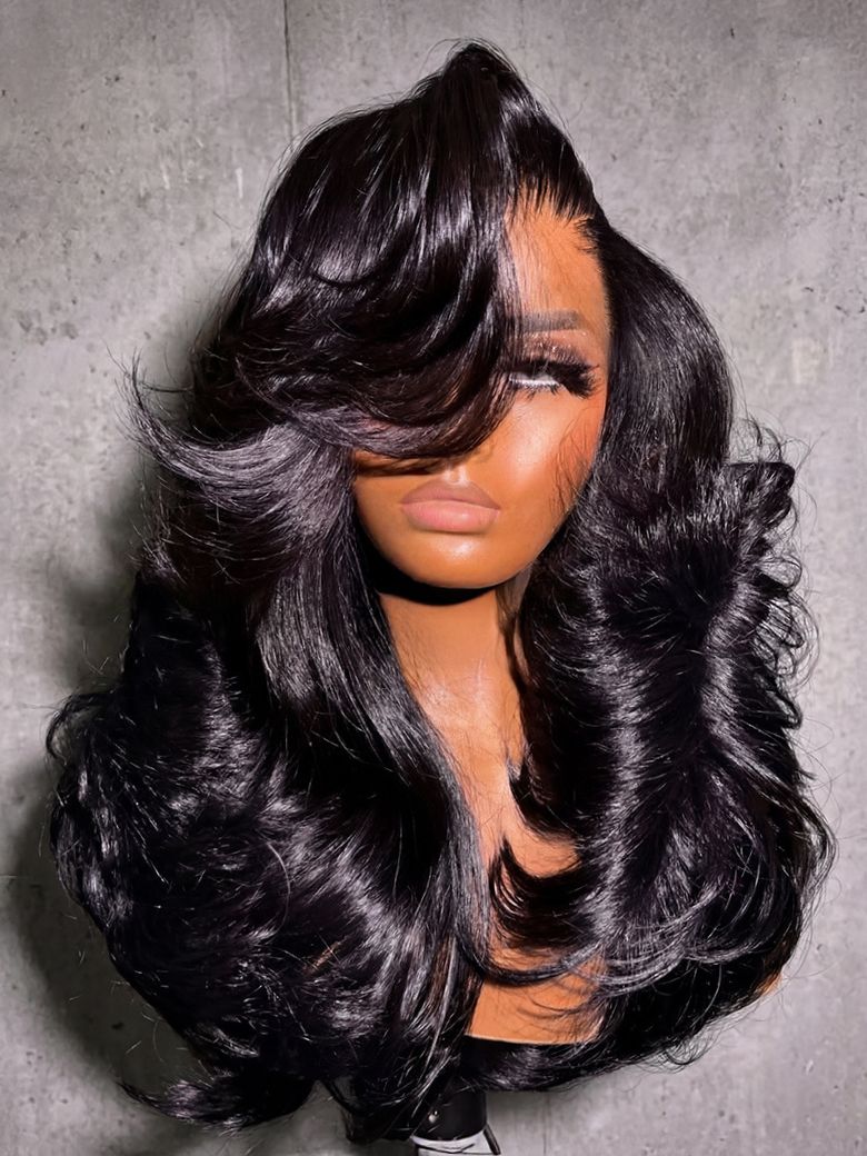 Sunber 180% Density 13x4 Pre-Everything Loose Wave Glueless Lace Frontal Wig –Feathered Style and Elastic Drawstring Flash Sale