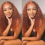 Flash Sale Sunber Precolored Ginger Brown Jerry Curly 13*4 Lace Front Human Hair Wigs