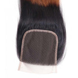 Sunber Hair 1 Pc Ombre T1B/4/27 Human Hair 4*4 Swiss Lace Closure Straight Hair Closure