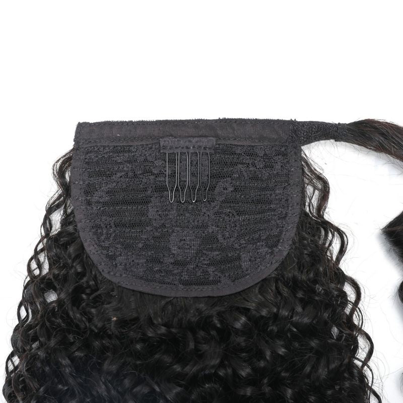 Sunber Long Kinky Curly Ponytail For Summer 100% Human Hair