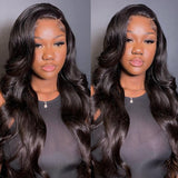 Sunber 13 By 4 Transparent Lace Front  Body Wave Wigs Pre-plucked 180% Density Human Hair Wigs