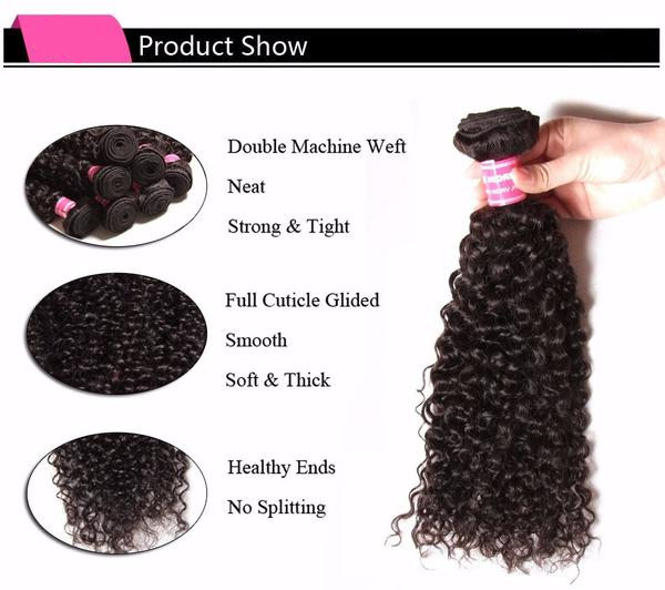 Brazilian Jerry Curly Hair Bundles 3pcs/lot - 100% Human Hair Weaves - Sunberhair