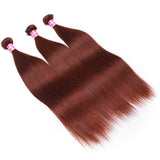 Sunber Hair Reddish Brown Straight 3 Bundles Human Hair Weave