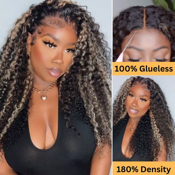 Sunber Balayage Blonde Highlight Curly 13x4 Lace Front Wig Pre-Plucked With Baby hair Flash Sale
