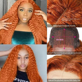 Flash Sale Ginger Orange Curly Lace Part Wigs Human Hair