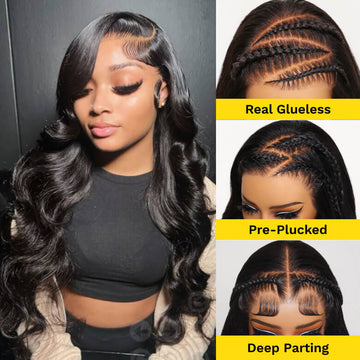$100 OFF| Sunber Body Wave Pre-cut Lace Deep Part Wig Affordable 150% Density Wig