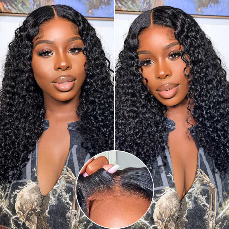 Extra 70% OFF | Sunber Curly 7×5 Bye Bye Knots Pre-Cut Lace Wigs  Lace Closure Pre-Plucked Hairline Human Hair