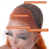 【13×4 Lace $89】Sunber Ginger Orange Body Wave 13x4 Lace Front Wigs Cinnamon Color Wigs 180% density Flash Sale