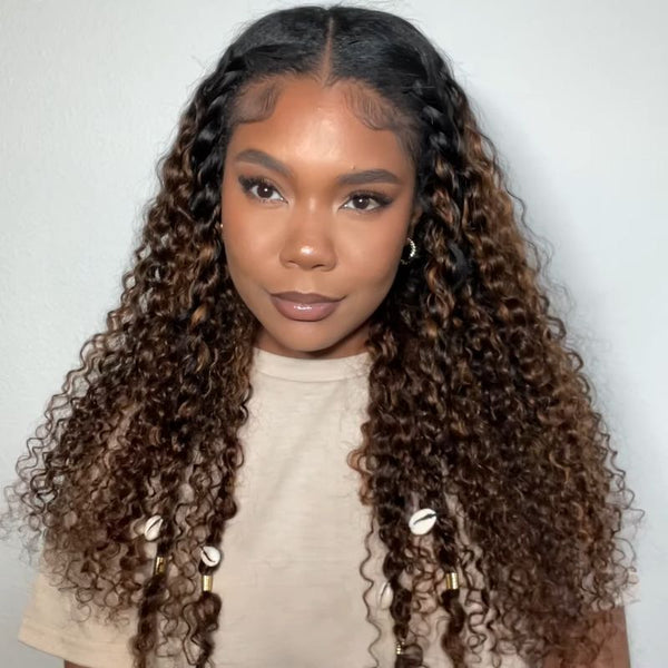 $169=3 Wigs| 4*4 Lace Kinky Curly Wig+99J 4*4 Lace Wig+ 4C Edge Edge Lace Part Kinky Straight Wig Flash Sale