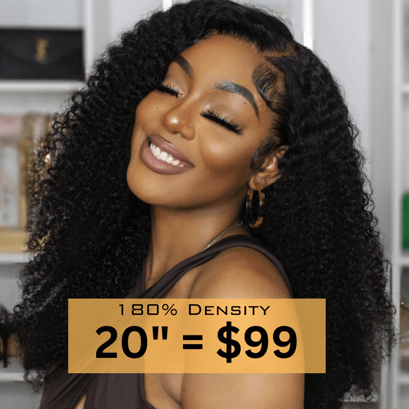 Sunber Kinky Curly 13 By 5 T Part Lace Front Wig Real Human Hair Realistic Hairline Flash Sale
