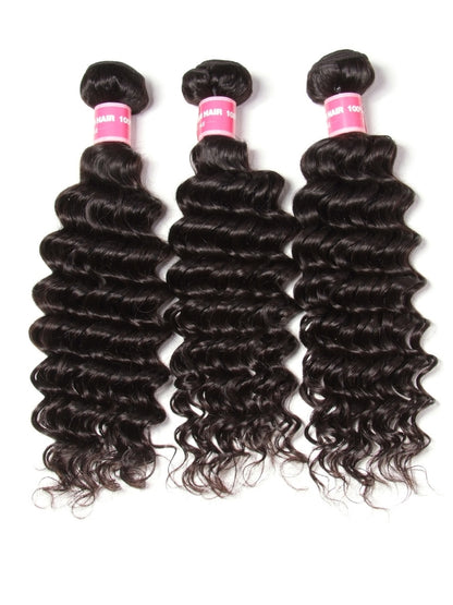 Sunber  Deep Wave Brazilian Human Hair 3Pcs Bundles Deal Very Soft and Bouncy