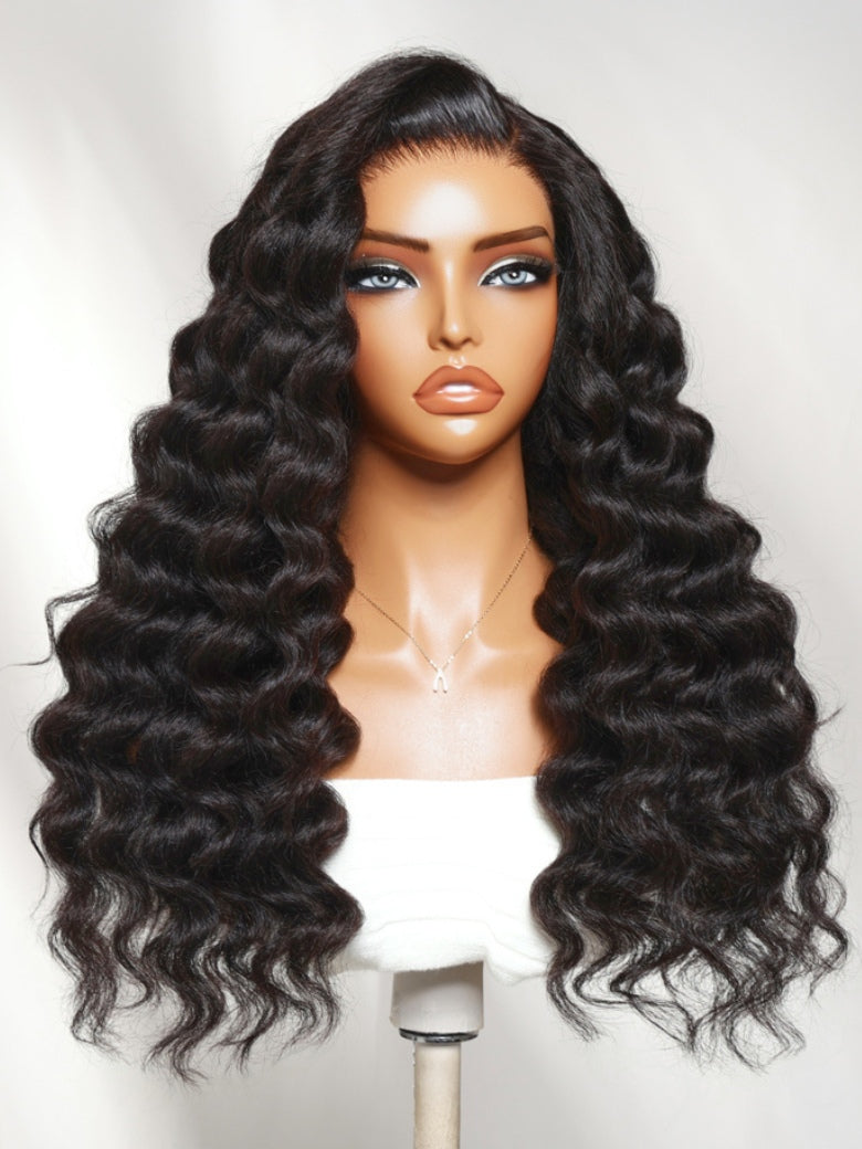 Sunber Kinky Straight Wand Curl Wig 13x4 HD Real Scalp Lace Frontal With Invisi Drawstring Flash Sale