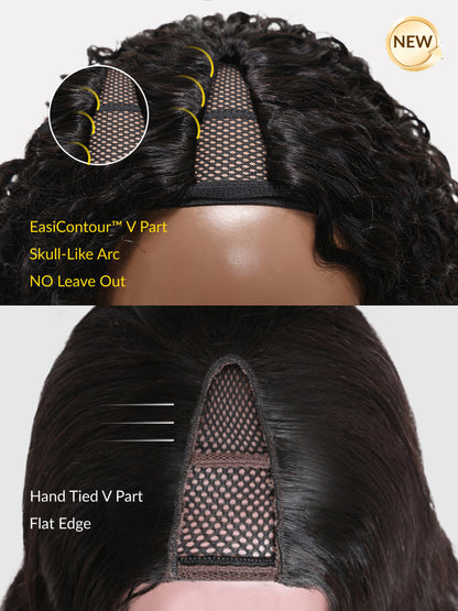 Sunber Glueless Chestnut Brown Yaki Straight Wave Wig Upgrade New V Part Wig Yaki Straight No Leave Out Protective Styles Flash Sale