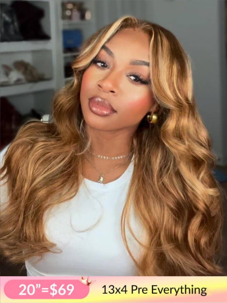 [20”= $69]13x4 Pre Everything Honey Blonde Highlight Jerry Curly Bye Bye Knots Wig Vip Member Flash Sale