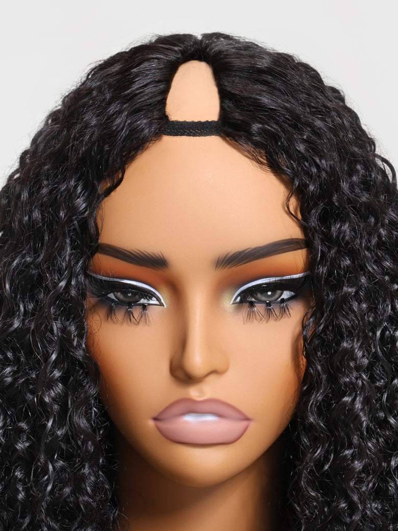 Flash Sale Sunber Upgrade New V Part No Leave Out Glueless Jerry Curly Wig With Invisi Drawstring