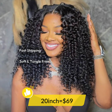 [20inch=$69]Jerry Curly Upgrade New V Part No Leave Out Glueless Wig Flash Sale