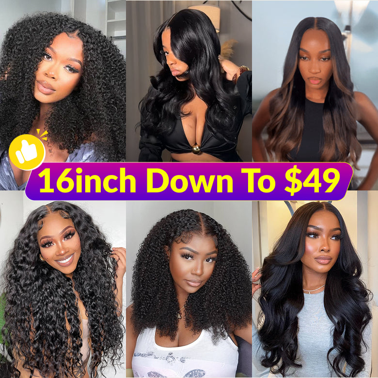 16&quot;=$49 All Kinds Of Put On&amp;Go Wigs With Invisible Knots Cyber Monday Price Vip Member Exclusive Flash Sale
