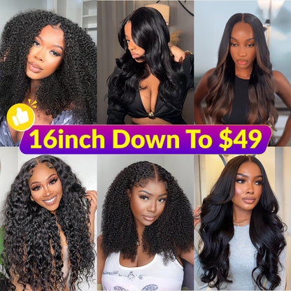 16&quot;=$49 All Kinds Of Put On&amp;Go Wigs With Invisible Knots Cyber Monday Price Vip Member Exclusive Flash Sale