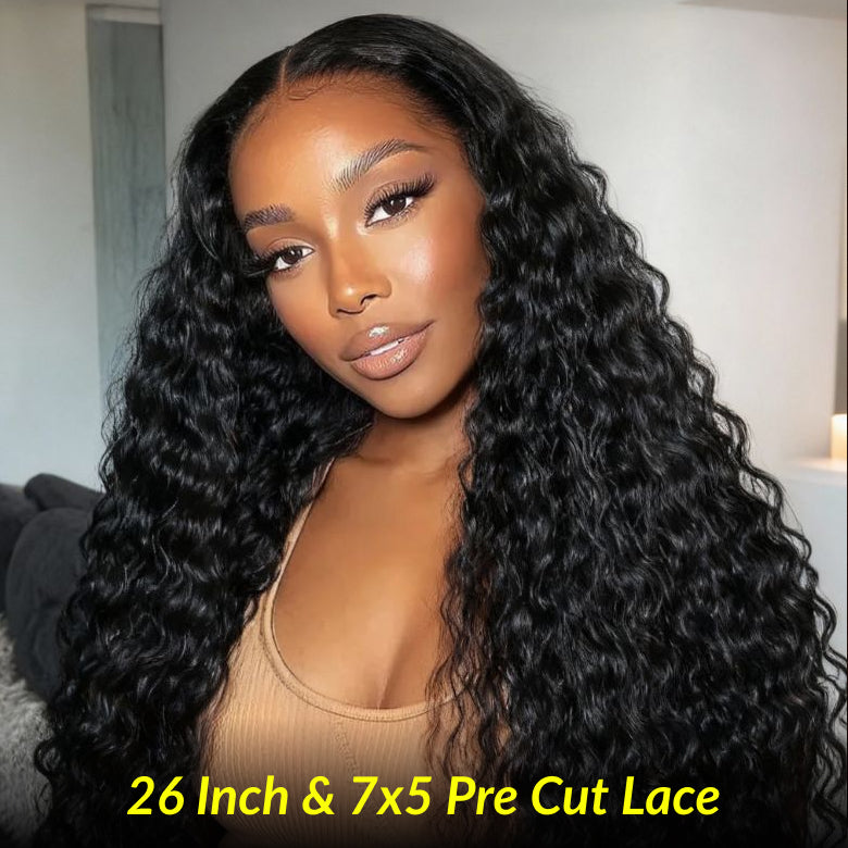 [26"=$29 By Afterpay] 7x5 Pre-Cut Lace Water Wave Bye Bye Knots Lace Wig Vip Member Flash Sale