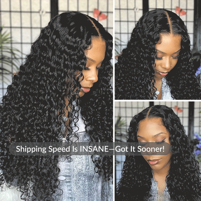 Sunber 7x5/ 13x4 Pre-Everything Lace Frontal Wig Water Wave & Curly Mixed Human Hair Wigs With Invisi Drawstring