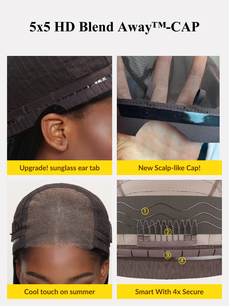 Sunber Affordable 5x5 HD Bye Bye Knots Body Wave Pre-cut Lace Wig With Invisi Drawstring