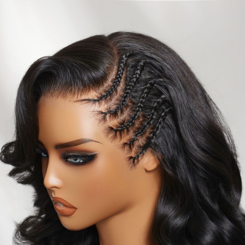 Sunber 13x4 Pre Everything Cassie Inspired Side Part Braids Lace Frontal Wig With Invisi Drawstring