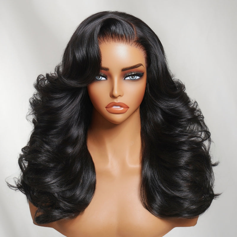 Sunber 200% Density Effortlessly Feathered Hairstyles 7x5 Pre Cut Lace Wig With Layered Haircuts