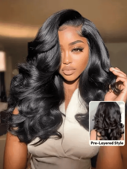 Sunber 180% Density 13x4 Pre Everything Lace Frontal Feathered Hairstyles Wig With Layered Haircuts Flash Sale