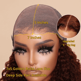 Sunber Reddish Brown Jerry Curly 7×5  Bye Bye Knots Wig Glueless 13×4 Pre-Everything Frontal Human Hair