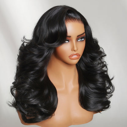 Sunber 200% Density Effortlessly Feathered Hairstyles 7x5 Pre Cut Lace Wig With Layered Haircuts