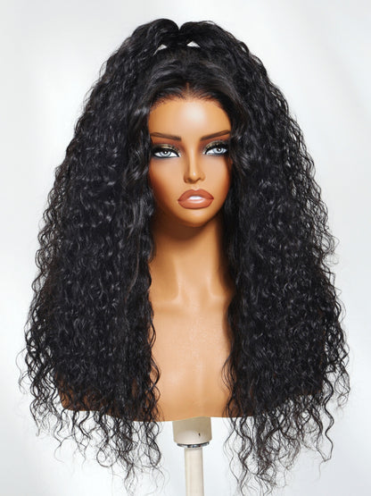 Sunber 4D Mixed Texture Burmese Curls Tight Water Wave Put on and Go Human Hair Drawstring Wig $100 Off