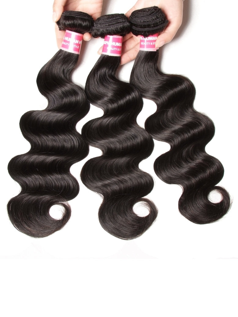 Sunber Malaysian Body Wave 3 Bundles Weaves with 4x4 Lace Closure Affordable Remy Human Hair Flash Sale