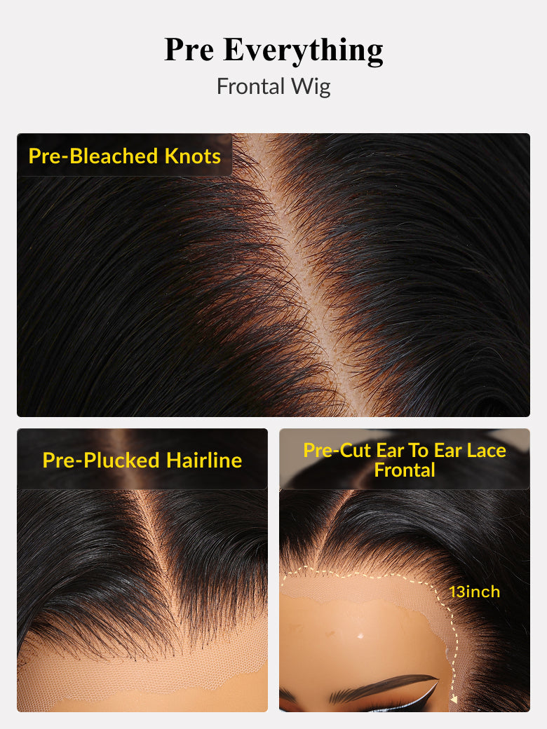 Sunber 180% Density 7x5/ 13x4 Pre-Everything Lace Frontal Wig Water Wave &amp; Curly Mixed Human Hair Wigs With Invisi Drawstring