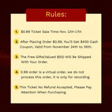 Sunber $0.99 Ticket Get $400 Cash Coupon Flash Sale