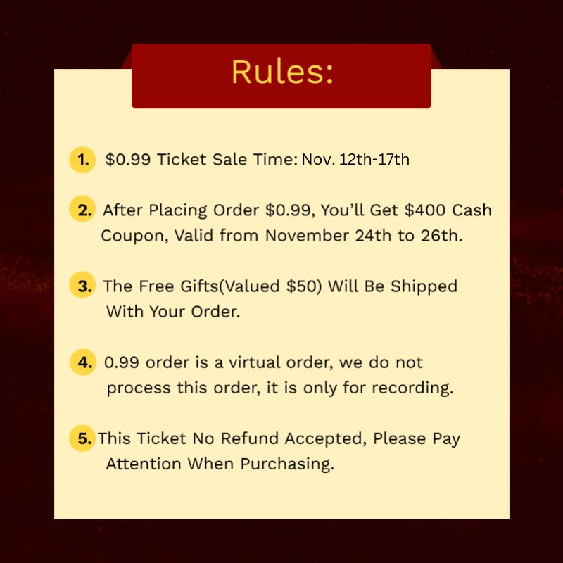 Sunber $0.99 Ticket Get $400 Cash Coupon Flash Sale