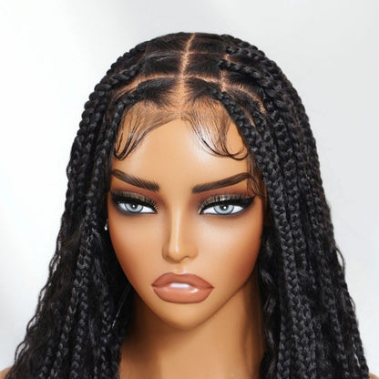 Flash Sale Sunber 34inch Knotless boho box braid Full 360 Lace Wigs For Black Women