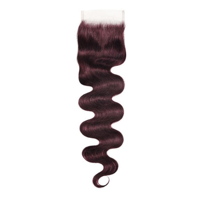 Flash Sale Sunber Body Wave Black Cherry Burgundy 3 Bundles With 4x4 Swiss Lace Closure