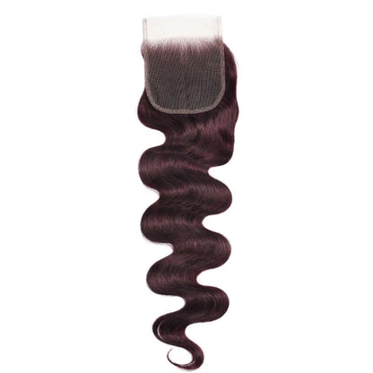Flash Sale Sunber Body Wave Black Cherry Burgundy 3 Bundles With 4x4 Swiss Lace Closure