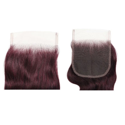 Flash Sale Sunber Body Wave Black Cherry Burgundy 3 Bundles With 4x4 Swiss Lace Closure