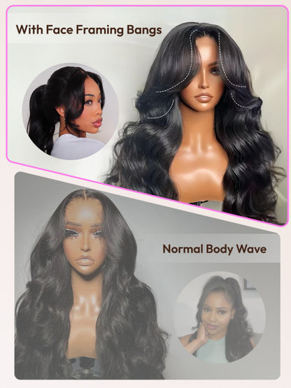 Sunber 13x4 Pre-Everything Pull And Go Drawstring Loose Wave with Face Framing Curtain Bangs Wig Flash Sale