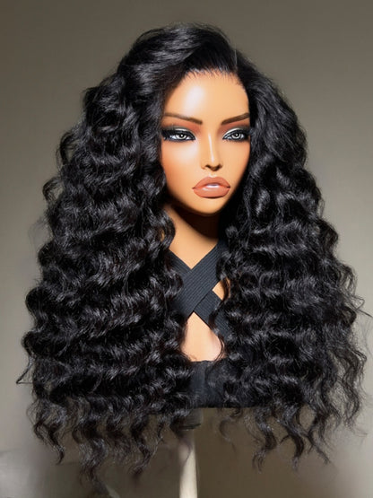 Sunber Kinky Straight Wand Curl Wig 13x4 HD Real Scalp Lace Frontal With Invisi Drawstring Flash Sale