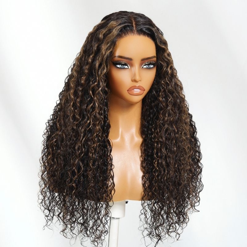 Golden Brown Highlights 13x4 Pre Everything Water Wave