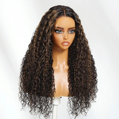 Golden Brown Highlights 13x4 Pre Everything Water Wave