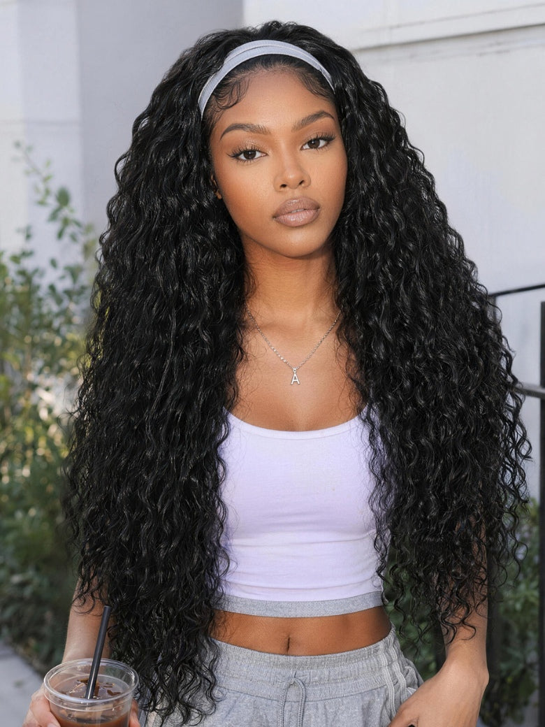 Sunber 2-IN-1 Switch™ Headband Water Wave Glueless Wig With Beginner Friendly Flash Sale
