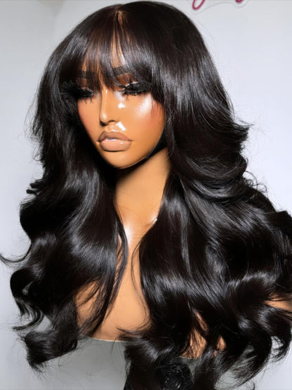 Sunber 13x4 Pull &amp; Go Glueless Wig Pre-Everything 7x5/13x4 Lace Frontal Loose Wave Wispy Bangs Wig