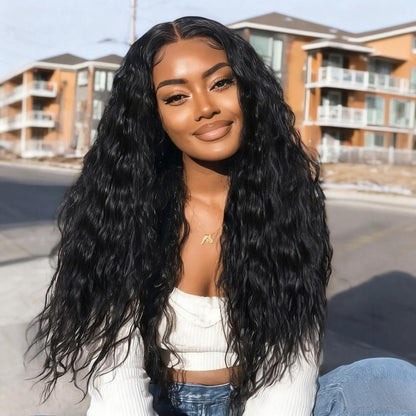 Sunber Breezy Wet Wave 13x4 Pre Everything Lace Frontal Loose Wave Natural Black Wig With Invisi Drawstring Flash Sale