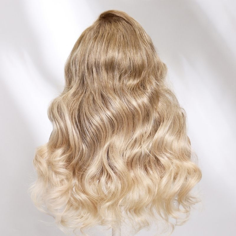 Sunber Salt And Pepper Layered Cut Dusty Blonde Grey Loose Wave 13x4 Pre-Everything Lace Front Human Hair Wigs