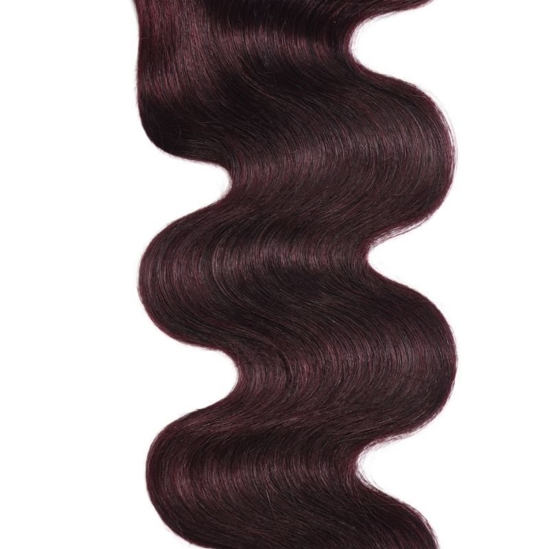 Flash Sale Sunber Body Wave Black Cherry Burgundy 3 Bundles With 4x4 Swiss Lace Closure